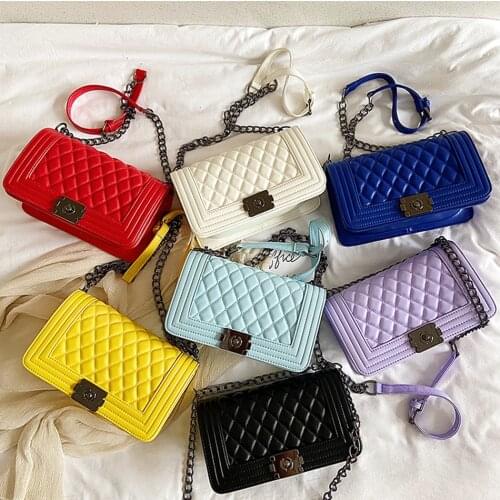 Fashion Diamond Chain Small Square Bag Shoulder Messenger Bag for Women Purses and Handbags Luxury Designer Simple Messenger Bag