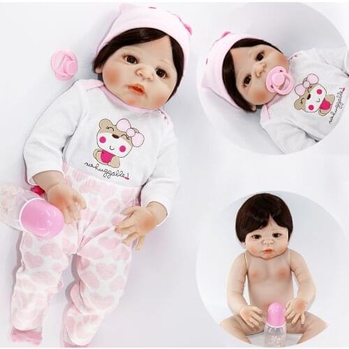 Fashion all Silicone Body Reborn dolls in Cartoon cat clothes princess Girl Real Baby alive Bebes Dolls toys 55cm for sale