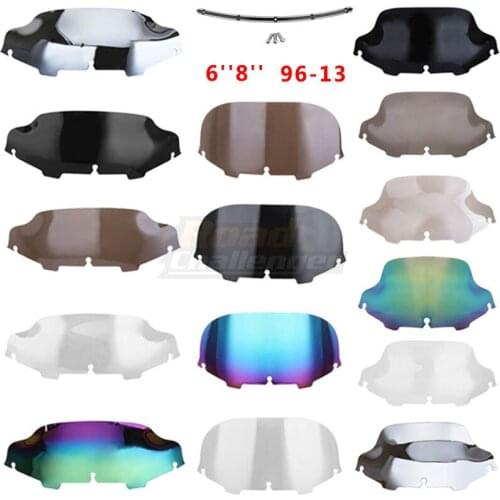 Motorcycle 6"/8" Motrcycle ABS Wave Windshield Fairing Windscreen Trim For Harley Touring Electra Street Glide FLHX FLHT 96-13