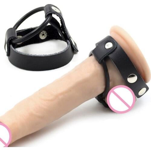 Men Toys Delay Cock Ring Cockring Penis Ring Scrotum Bondage Leather Penis Enlargement Strap Sex Toys for Men Adult Sex Products