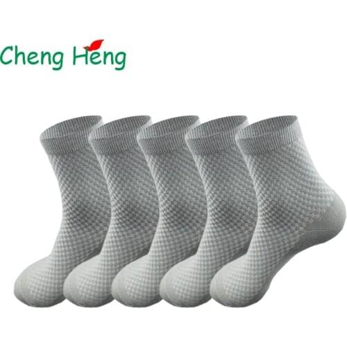 10 pairs / bag New bamboo fiber mens socks double needles dim flowers small checkered business tube socks hot summer socks