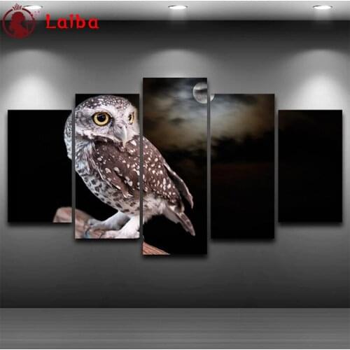 5pcs diy Diamond Painting Modern animal art, owl Diamond Embroidery Full square round drilling 5d Diamond Mosaic kits