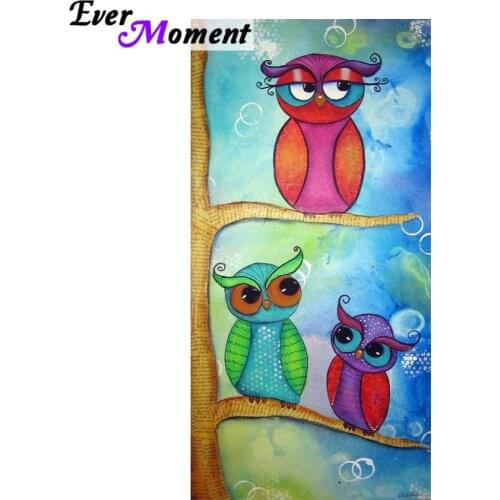 Ever Moment Diamond Painting 5 China Diamond Embroidery Mosaic Lovely Owls 5D Diamond Art Full Drill Mosaic Craft Decor ASF906