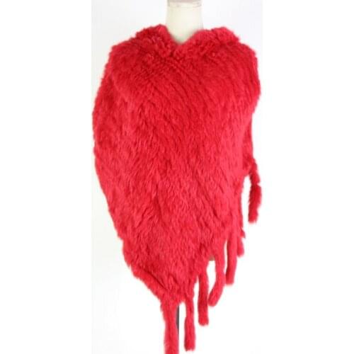New Real Rex Rabbit Fur Hats & Scarves Women Warm Hats Hooded Scarves Fashion Elegant Female Pashmina Genuine Fur Shawl Poncho
