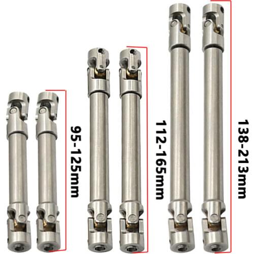 High quality 2Pcs Rvs Aandrijfas Voor 1/10 Rc Crawler Traxxas TRX4 TRX6 Axiale SCX10 Wraith Capra D90 TF2 redcat GEN8