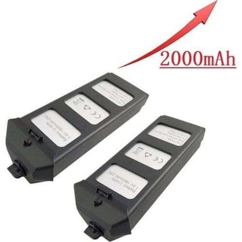 Upgrade 2pcs 7.4V LiPo Battery For MJX R/C Bugs 5W B5W RC Quadcopter Spare Parts 7.4v 2000mAH 25c Drone Battery For JJRC X5 Pro