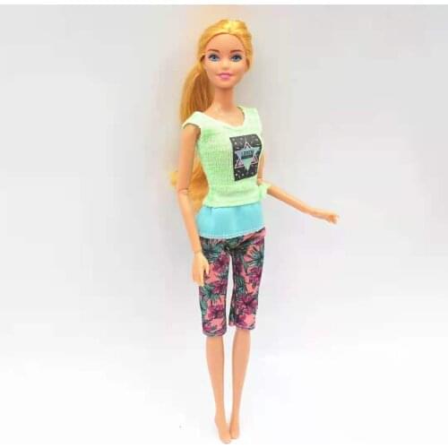 1/6 BJD Clothes Green Tank Tops Floral Trousers Outfits For Barbie Doll Clothes Daily Wears 11.5" Dollhouse Accessories Baby Toy