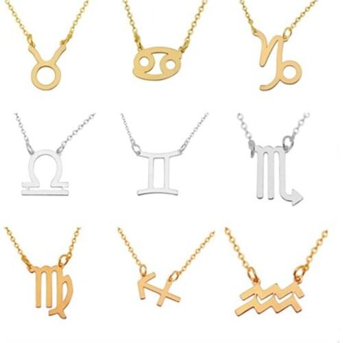 12 Constellation Zodiac Necklace for Women Men Constellations Sign Pendant Necklace Couple Necklace Birthday Gift Horoscope