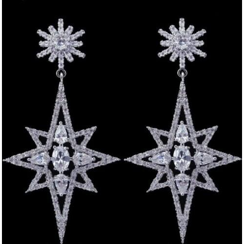 SALE Fashion jewelry 925 silver opal Earrings charm Female Crystal from Swarovskis chain Woman Christmas gift