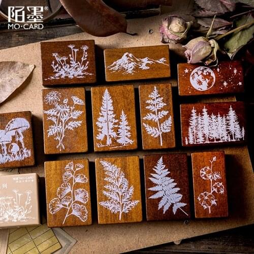 XINAHER Vintage forest plants planet stamp DIY wooden rubber stamps for scrapbooking stationery scrapbooking standard stamp