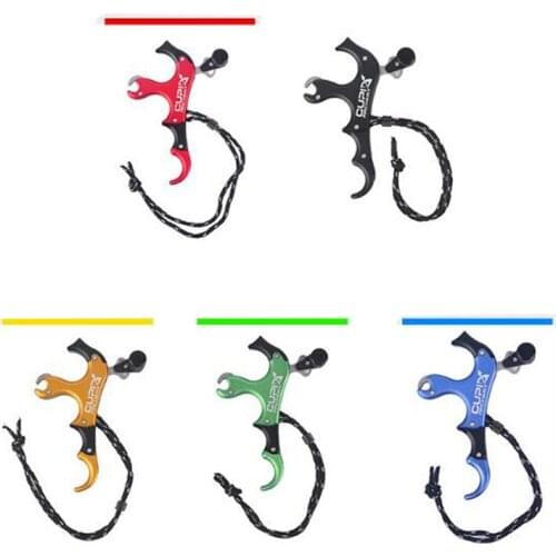 360 Degree Thumb Trigger Compound Bow Release 3 and 4 Finger Replaceable Adjustable C6 Caliper Aluminum Alloy Release Aids