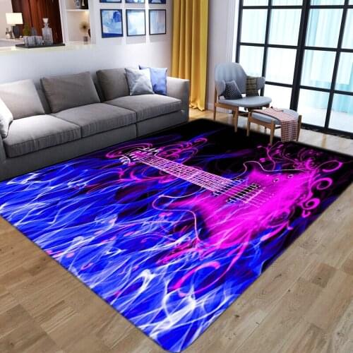 Fashion Carpets 3D colour flame Guitar print child Bedroom Home Decor boys gift bedside non-slip area rugs Living Room floor Mat
