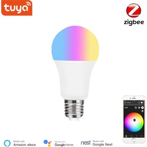 Tuya Smart Zigbee Bulb Intelligent RGBCW Zigbee LED Lamp Bulb E27 Smart Zigbee 3.0 Blub Smartthings Alexa Google Home Compatible