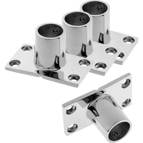 Pack of 4 Heavy Duty Marine Boats Handrail Hand Rail Hardware Fitting 90 Degree Rectangular Base for 1 icnh 25mm Tube