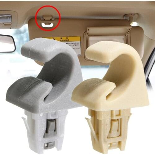 Gray Beige Sun Visor Hook Clip Bracket Hanger Fit for Toyota Camry Corolla Highlander RAV4 Prius Solara 2001-2007 2003-2012