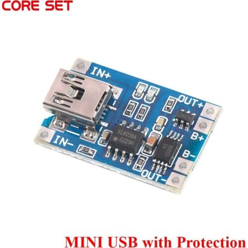 2PCS MINI USB 5V 1A TP4056 18650 Li-ion Lithium Battery Charging Board Charger Module With Protection Plate DIY Kit Parts