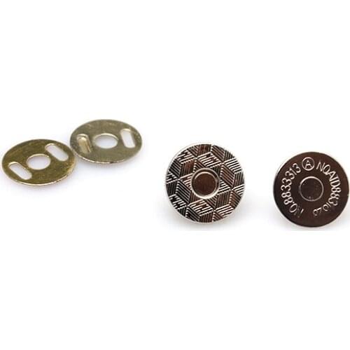 Closures 14mm Silver Thin Magnetic Buttons, Snap Buttons