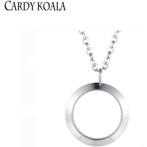 Cardy Koala Women Silver Necklace Pendant Simple Design Stainless Steel Necklace Pendant Fashion Womens Jewelry Free Chain