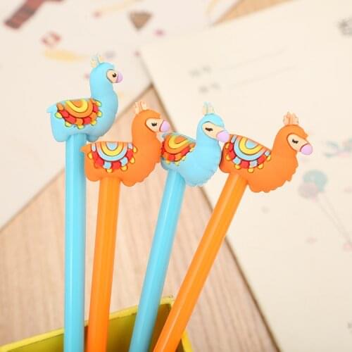 24 pcs Creative cute cartoon camel gel pen learning stationery learning office supplies signature pen estojos de escola