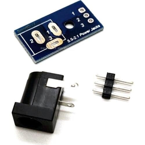 2pcs 5.5-2.1 Power Jacks DC005 To DIP Adapter Converter Circuit Board DC Power Socket Breadboard Interface Test Conversion Board