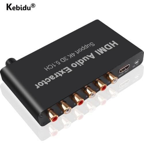 4K 3D 5.1CH HDMI-compatible Audio Extractor Decode Coaxial to RCA AC3/DST to 5.1 Amplifier Analog Converter for PS4 DVD Player