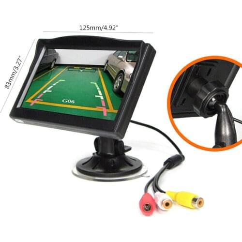 1 Set 5-inch Backup Camera Monitor High Definition LCD Monitor Display Screen for Car Rear View Support Dual Cameras