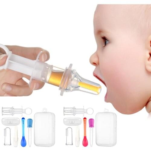 5pcs/set Baby Kids Smart Medicine Dispenser Needle Feeder Newborn Squeeze Medicine Dropper Dispenser Pacifier Feeding Utensils