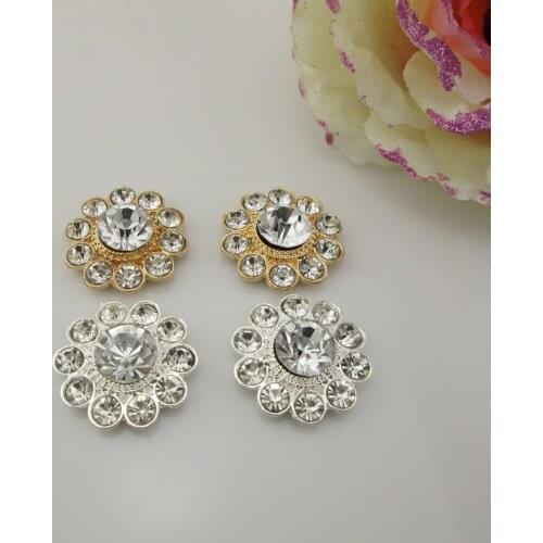 BT221 21mm)5pcs Rhinestone buttons Round Flatback Buttons Clothes Sewing Scrapbooking Accessories