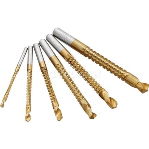 50set/lot Drill Bit 6Pcs/set Drill Power Tools Speed Out Metal Titanium Coated HSS Drill Bits Set Saw Plastic Metal Hole
