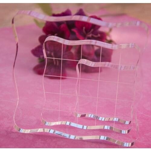 7.5*7.5cm Transparent Silica gel Stamp Acrylic Block Pad DIY scrapbooking Rubber Standard Stamp Color Process Essential Tools