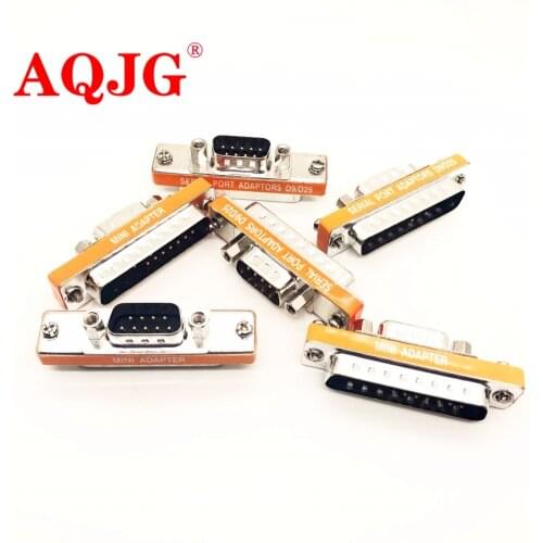 DB9 DB25 Male to Male Adapter D9/D25 Serial Port Adaptor 9Pin/25Pin Male Connector 9P/25P Convert protect joint AQJG cross jack