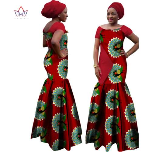 Dashiki African Dresses For Women Colorful Daily Wedding Size S-6XL African Dresses For Women Ankle-Length Dress WY1074