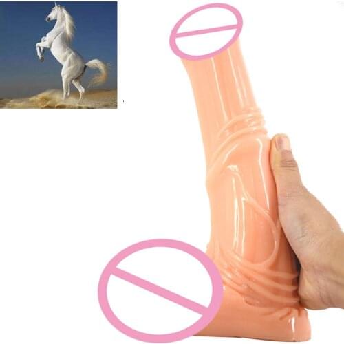 Hot Products Animal Donkey Penis Skin Clear Blood Vessel Vein Blush Stuffed Anal Plug Big Horse Dildo With Beauty Spot Head