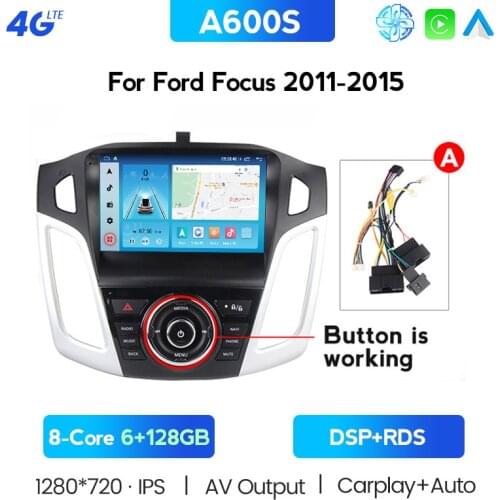 Wireless Carplay Android 10 6GB RAM 128GB ROM Car Radio Multimedia Video Player For Ford Focus 3 2011-2019 Navigation No 2din FM