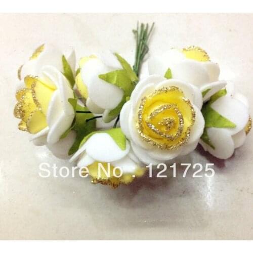 Free shipping small bubble foam flowers double color artificial rose flower candy box Accessories