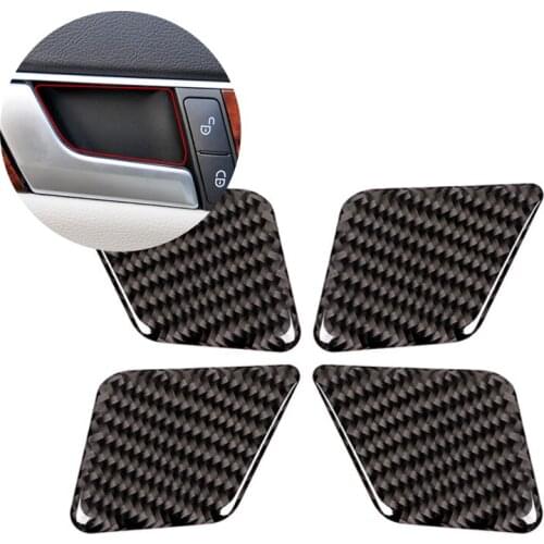 For Mercedes Benz C Class W204 2005 2006 2007 2008 2009 2010 2011 2012 4pcs Carbon Fiber Car Interior Door Handle Bowl Cover