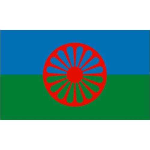 Romani People logo Flag 3*5 ft 90*150 cm 100 d polyester Flying