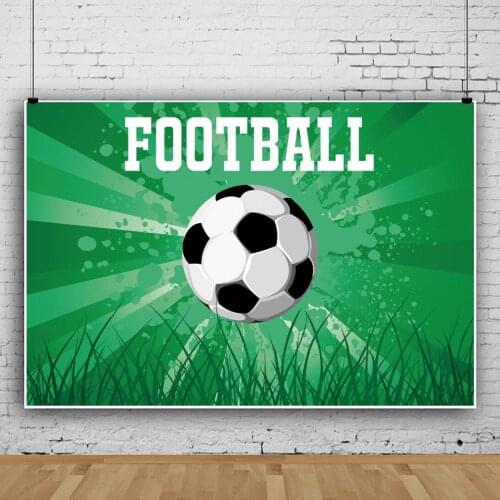 Cartoon Football Sport Grass Portrait Photography Background Boys Birthday Party Decors Photo Video Backdrop Photocall