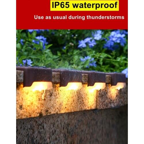 4pcs IP65 Solar Step lights Outdoor Lights Garden Decoration ABS Fence Layout Railing Lights Household Waterproof Stair Llights