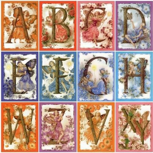 HUACAN 5D DIY Diamond Embroidery Landscape Diamond Painting Full Square Alphabet Mosaic Picture Of Rhinestone Home Decor Gift