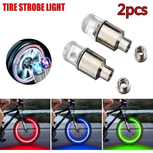 2 Pcs Car Tire Valve Cap Light Motion Sensor Motorcycle Bike Truck Wheel Decoration Neon Strobe LED Light Waterproof Bulb