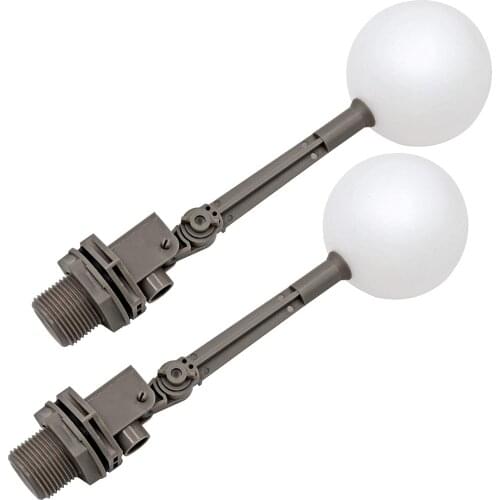 2 Pieces Cow Water Float Valve with Adjustable Arm Automatic Fill Float Ball Valve for Livestock Water Tank Fountains