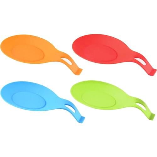 Kitchen Silicone Spoon Rest Cooking Utensil Rest Ladle Spoon Mat Holder Home Gadgets For the Kitchen Convenience Mats