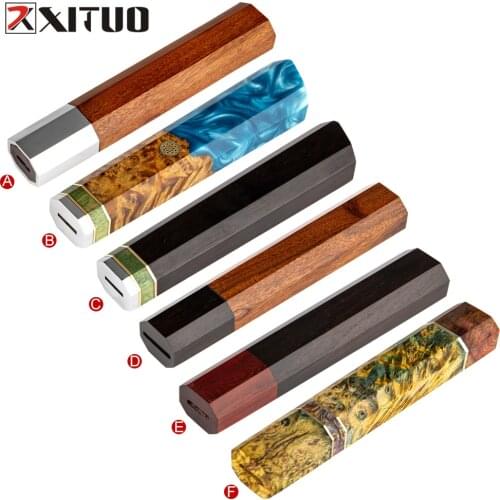 XITUO Kitchen Knife DIY Handle Stablized Wood Resin Rosewood Ebony Octagonal Handle DIY Semi-finished Crafts Damascus Cleaver