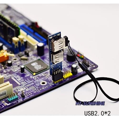 Motherboard 9pin to USB2.0 adapter card 9 pin to dual port USB extension NAS boot hidden electronic dog encryption