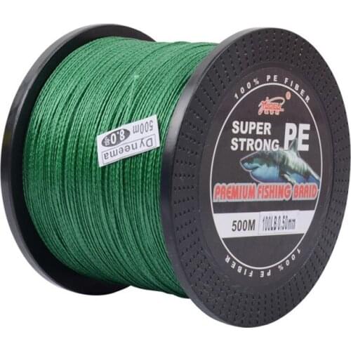 INFOF 500M 4 strands Japan Multifilament 100% PE supper strong Braided Fishing Line 10 LB to 100LB