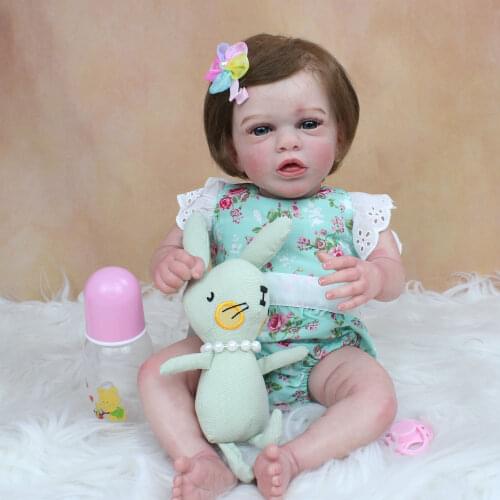 45 CM 3D Skin Tone Visible Veins Soft Silicone Reborn Baby Doll Toy For Girl Cloth Body Bebe Child Dress Up Boneca Lifelike