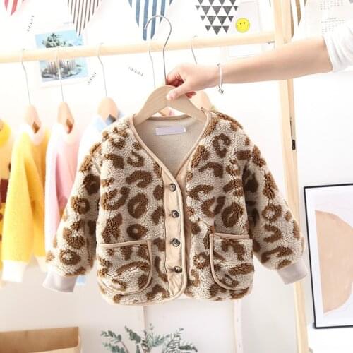 2020 Brand New Girls Boys Baby Cashmere Leopard Coat Kids Velvet Padded Warm Kid Winter Coats Jackets Children Outfis Clothes