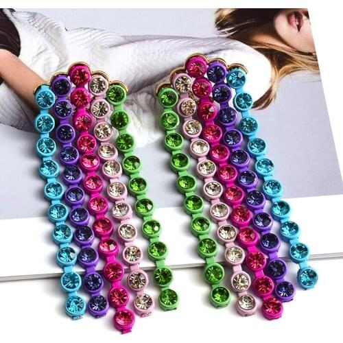 New Arrival Long Metal Colorful Crystal Tassel Drop Earrings High Quality Fashion Pandent Jewelry Accessories For Women
