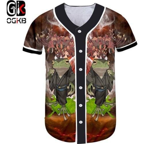 OGKB Unique Frog And Toad 3D Print Basebal Shirt 2019 Factory Drop Shipping Mens Hip Hop Streetwear Shirts